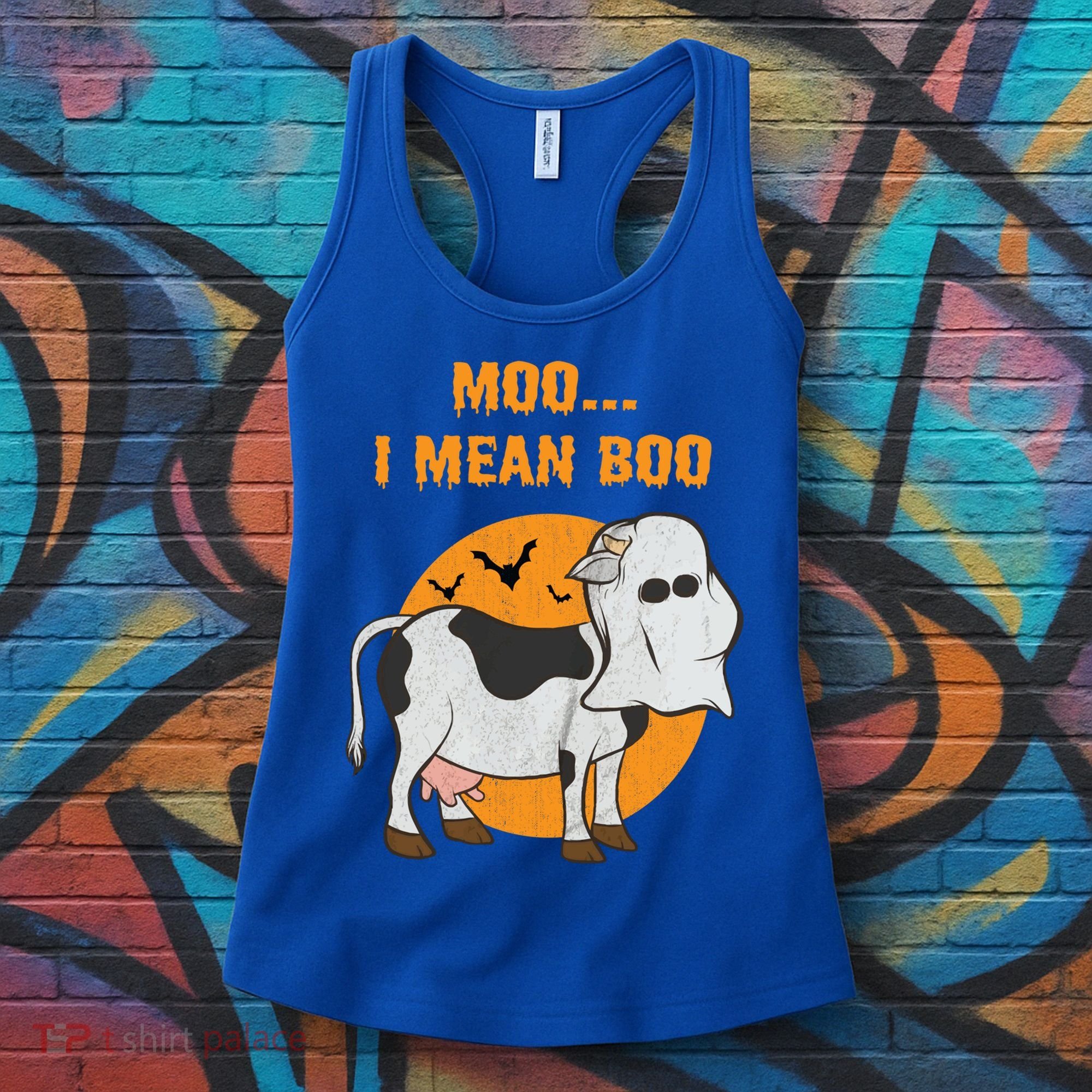Ghost Cow Moo I Mean Boo Gift Women's Tank Top