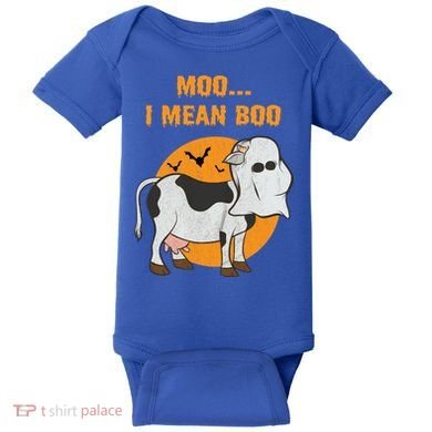 Ghost Cow Moo I Mean Boo Gift Baby Bodysuit