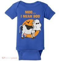 Ghost Cow Moo I Mean Boo Gift Baby Bodysuit thumb 0