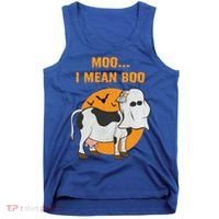 Ghost Cow Moo I Mean Boo Gift Tank Top thumb 0