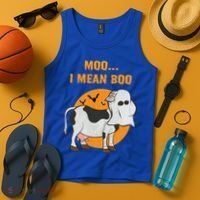 Ghost Cow Moo I Mean Boo Gift Tank Top thumb 4