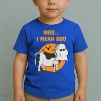 Ghost Cow Moo I Mean Boo Gift Toddler T-Shirt thumb 2