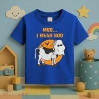 Ghost Cow Moo I Mean Boo Gift Toddler T-Shirt thumb 3