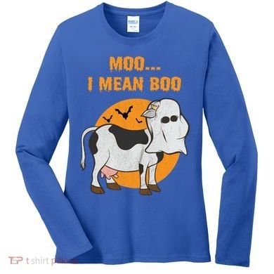 Ghost Cow Moo I Mean Boo Gift Women's Long Sleeve Shirt