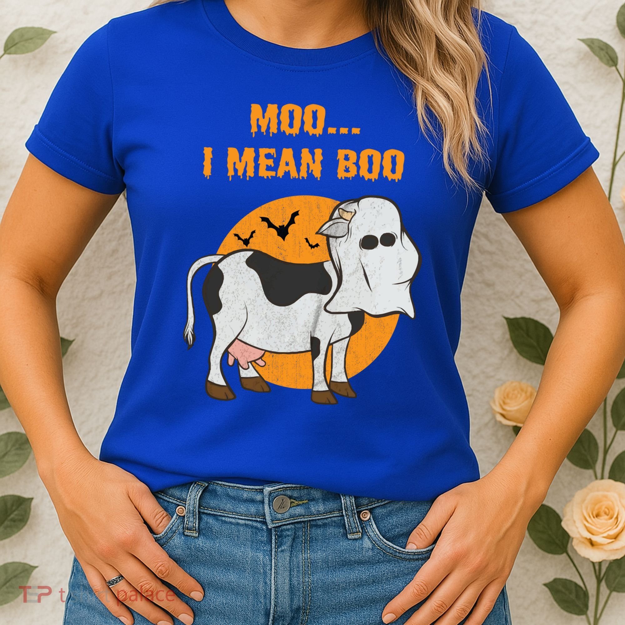 Ghost Cow Moo I Mean Boo Gift Women's T-Shirt
