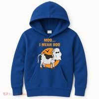 Ghost Cow Moo I Mean Boo Gift Kids Hoodie thumb 0