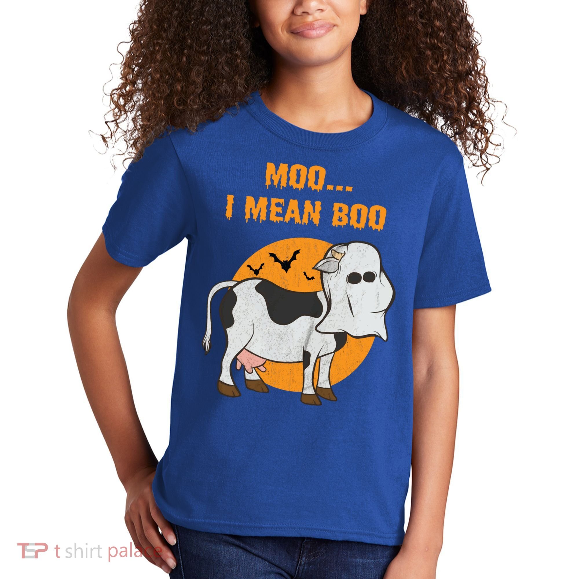 Ghost Cow Moo I Mean Boo Gift Kids T-Shirt