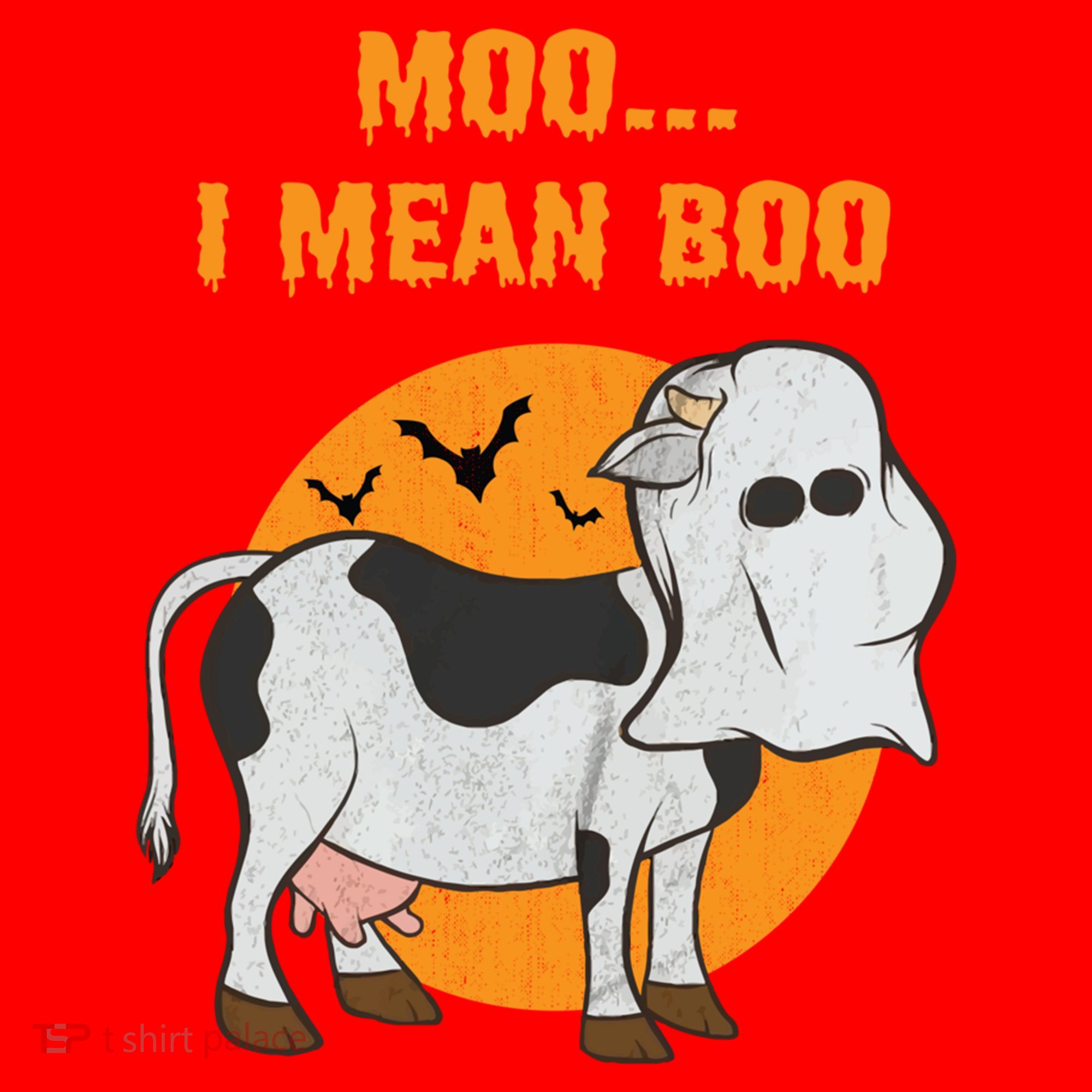 Ghost Cow Moo I Mean Boo Gift Santa Hat