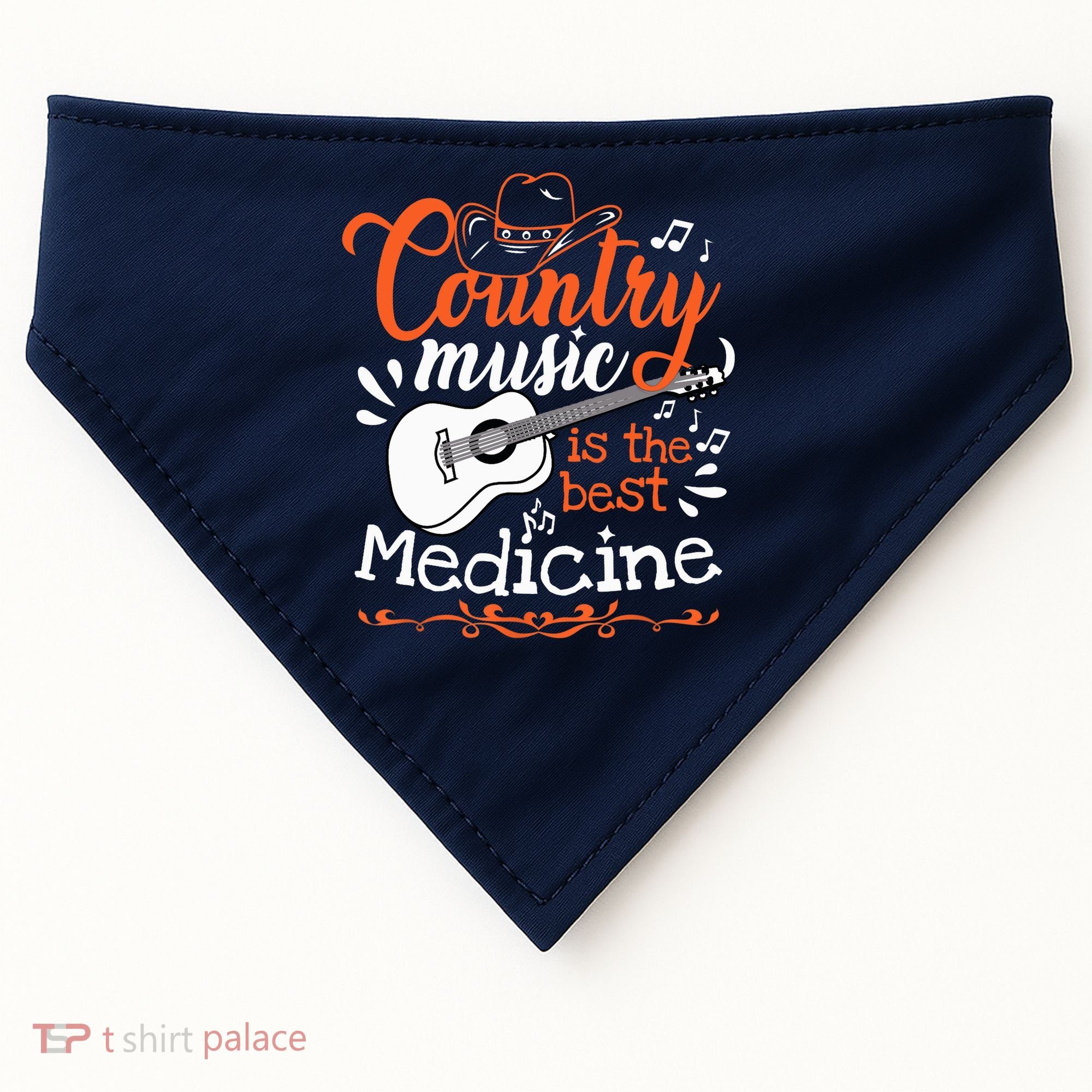 Guitar Country Music Lover USA-Made Doggie Bandana