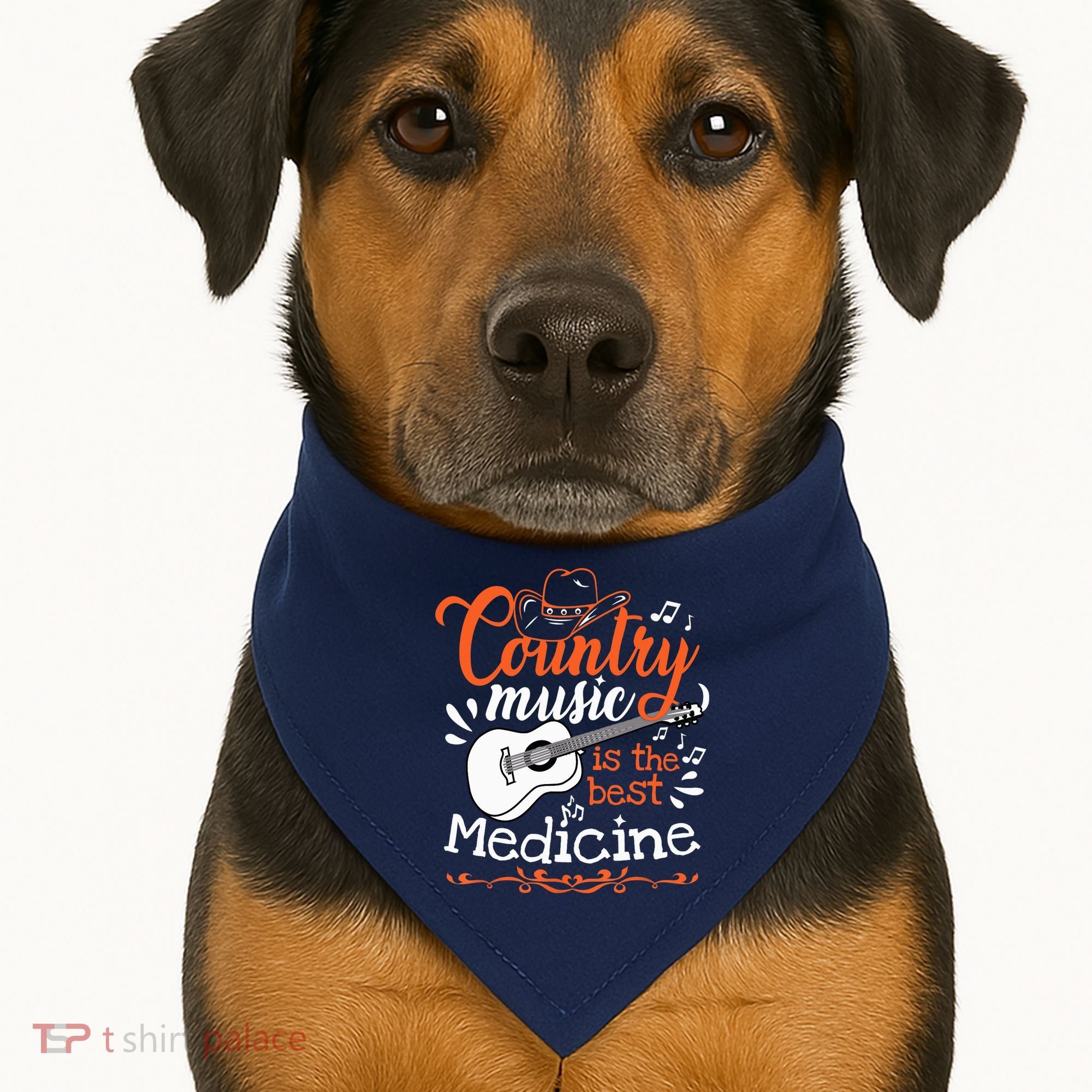 Guitar Country Music Lover USA-Made Doggie Bandana