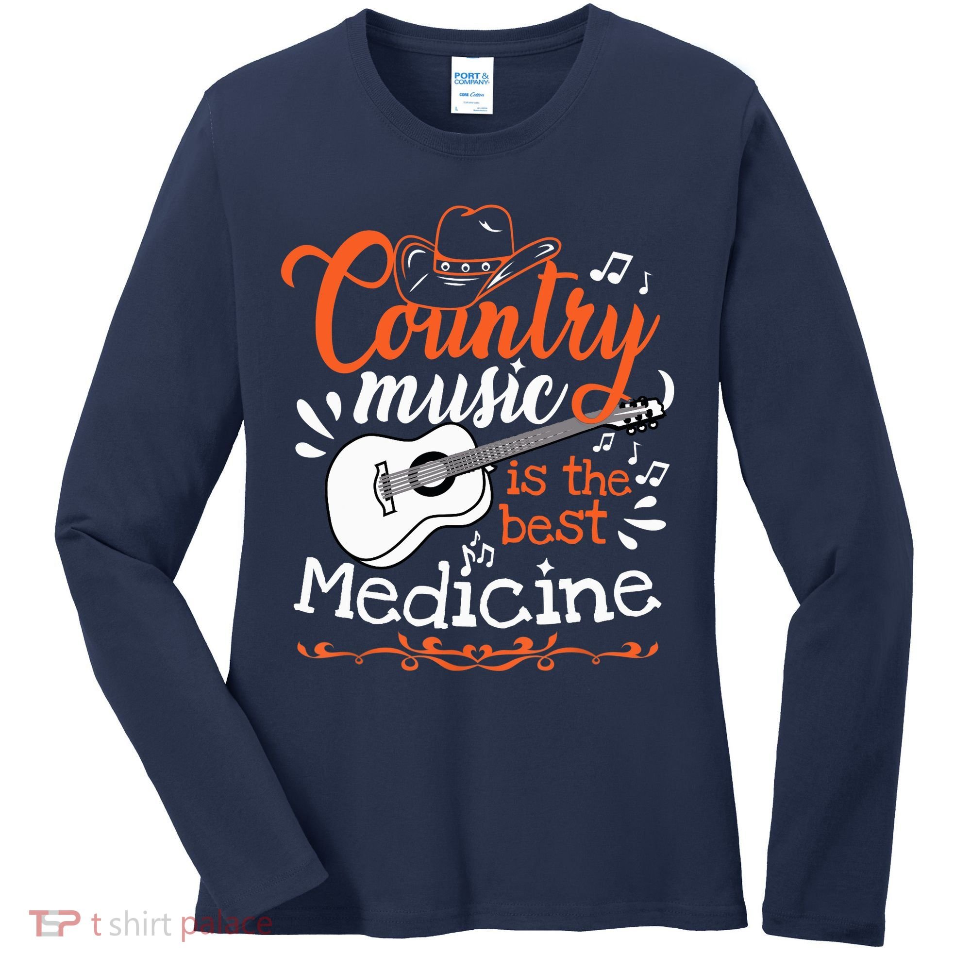 Guitar Country Music Lover Women's Long Sleeve Shirt