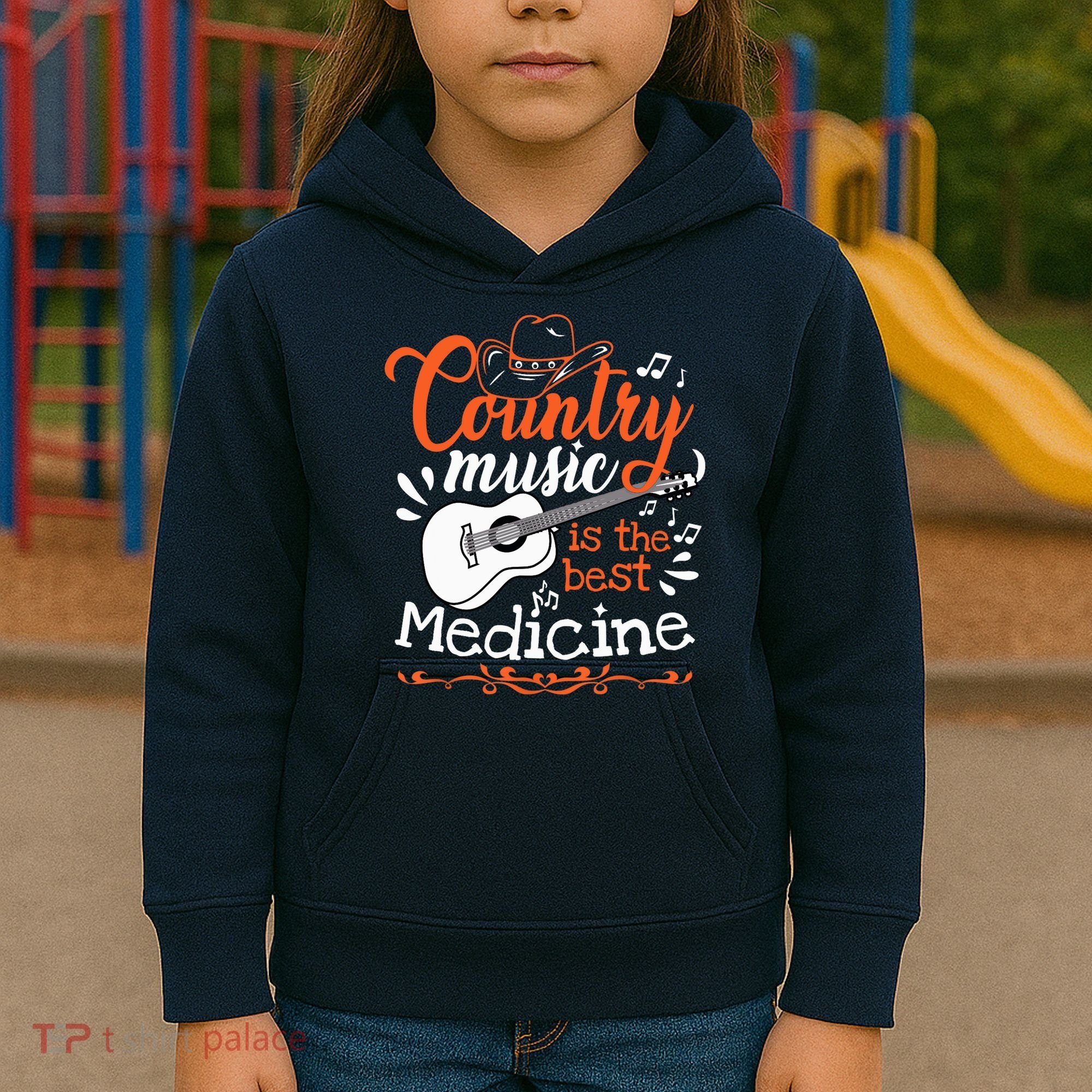 Guitar Country Music Lover Kids Hoodie