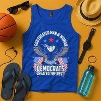 God Created Man And Woman Democrats Created The Rest Tank Top thumb 4