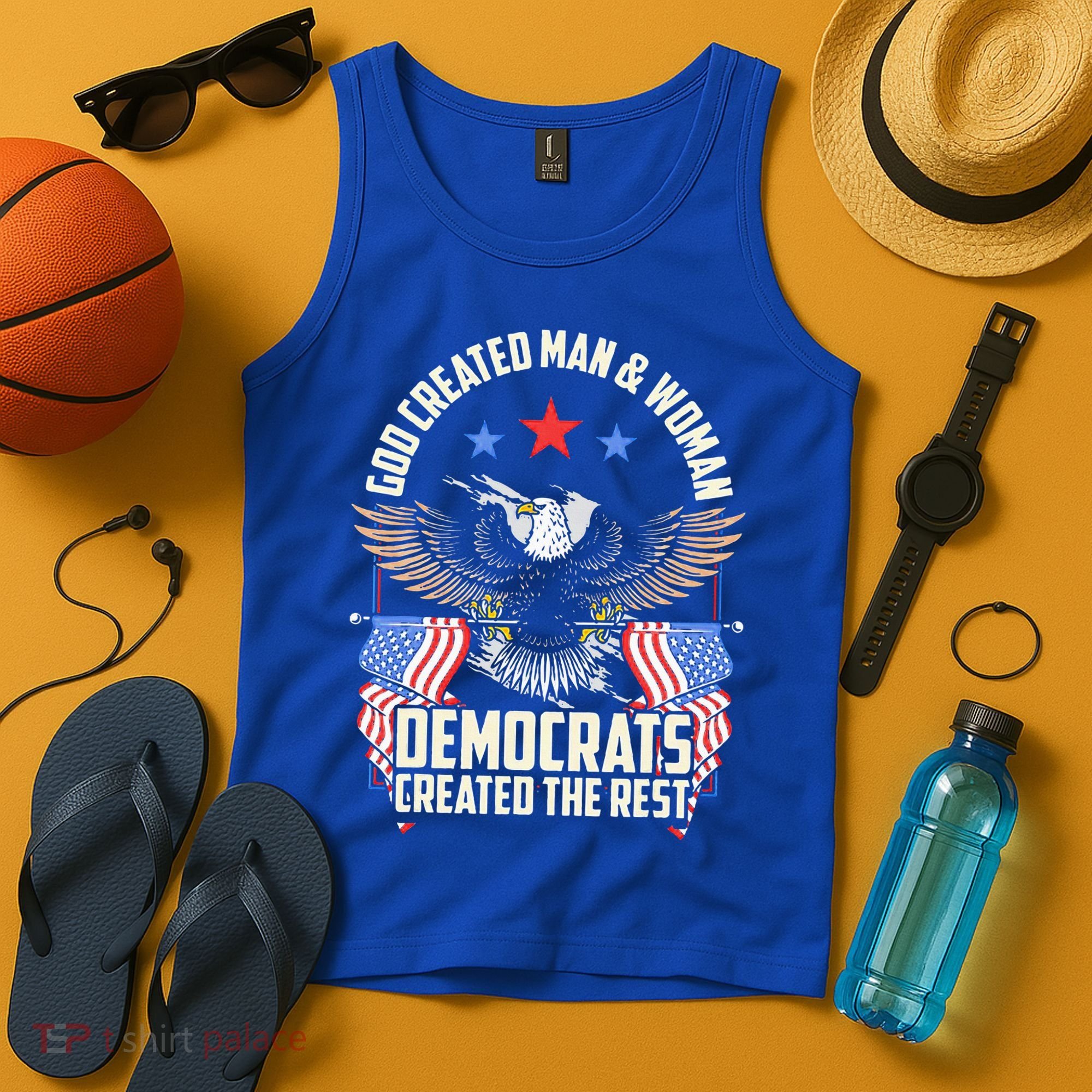 God Created Man And Woman Democrats Created The Rest Tank Top