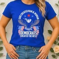 God Created Man And Woman Democrats Created The Rest Women's T-Shirt thumb 2