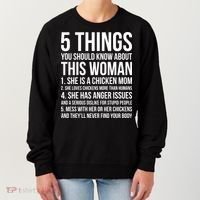 Gardening Chicken Mom 5 Things You Should Know Farmer Gift Women's Sweatshirt thumb 0