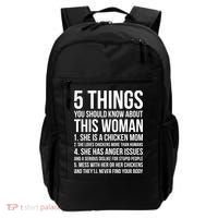Gardening Chicken Mom 5 Things You Should Know Farmer Gift Backpack thumb 0