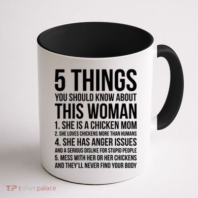 Gardening Chicken Mom 5 Things You Should Know Farmer Gift Coffee Mug back