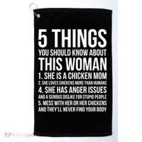 Gardening Chicken Mom 5 Things You Should Know Farmer Gift Golf Towel thumb 0