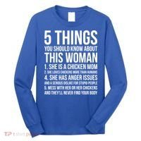 Gardening Chicken Mom 5 Things You Should Know Farmer Gift Long Sleeve Shirt thumb 0