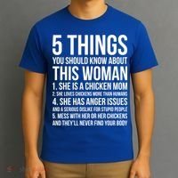 Gardening Chicken Mom 5 Things You Should Know Farmer Gift T-Shirt thumb 3