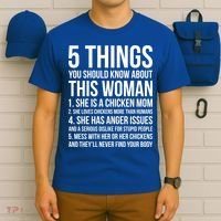 Gardening Chicken Mom 5 Things You Should Know Farmer Gift T-Shirt thumb 6