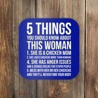 Gardening Chicken Mom 5 Things You Should Know Farmer Gift Coaster thumb 0