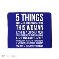 Gardening Chicken Mom 5 Things You Should Know Farmer Gift Mousepad thumb 0