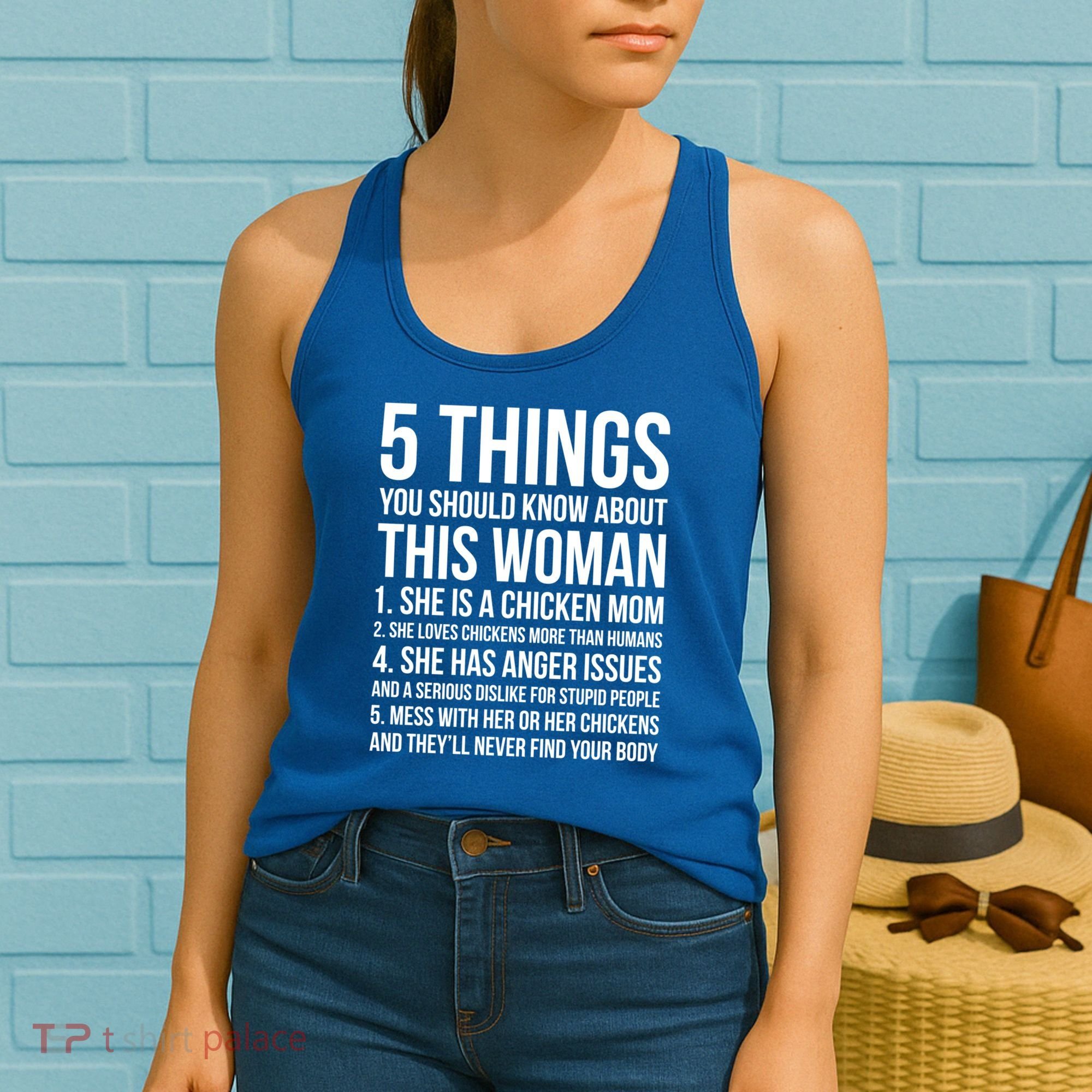 Gardening Chicken Mom 5 Things You Should Know Farmer Gift Women's Tank Top