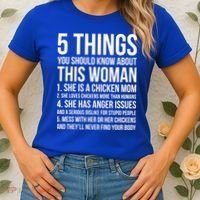 Gardening Chicken Mom 5 Things You Should Know Farmer Gift Women's T-Shirt thumb 2