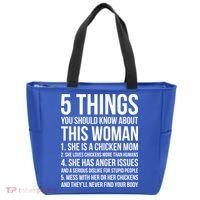 Gardening Chicken Mom 5 Things You Should Know Farmer Gift Tote Bag thumb 0