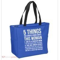 Gardening Chicken Mom 5 Things You Should Know Farmer Gift Tote Bag thumb 2