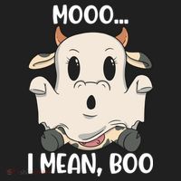 Ghost Cow Moo I Mean Boo Costume Halloween Gift Women's Sweatshirt thumb 2