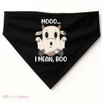 Ghost Cow Moo I Mean Boo Costume Halloween Gift USA-Made Doggie Bandana thumb 0