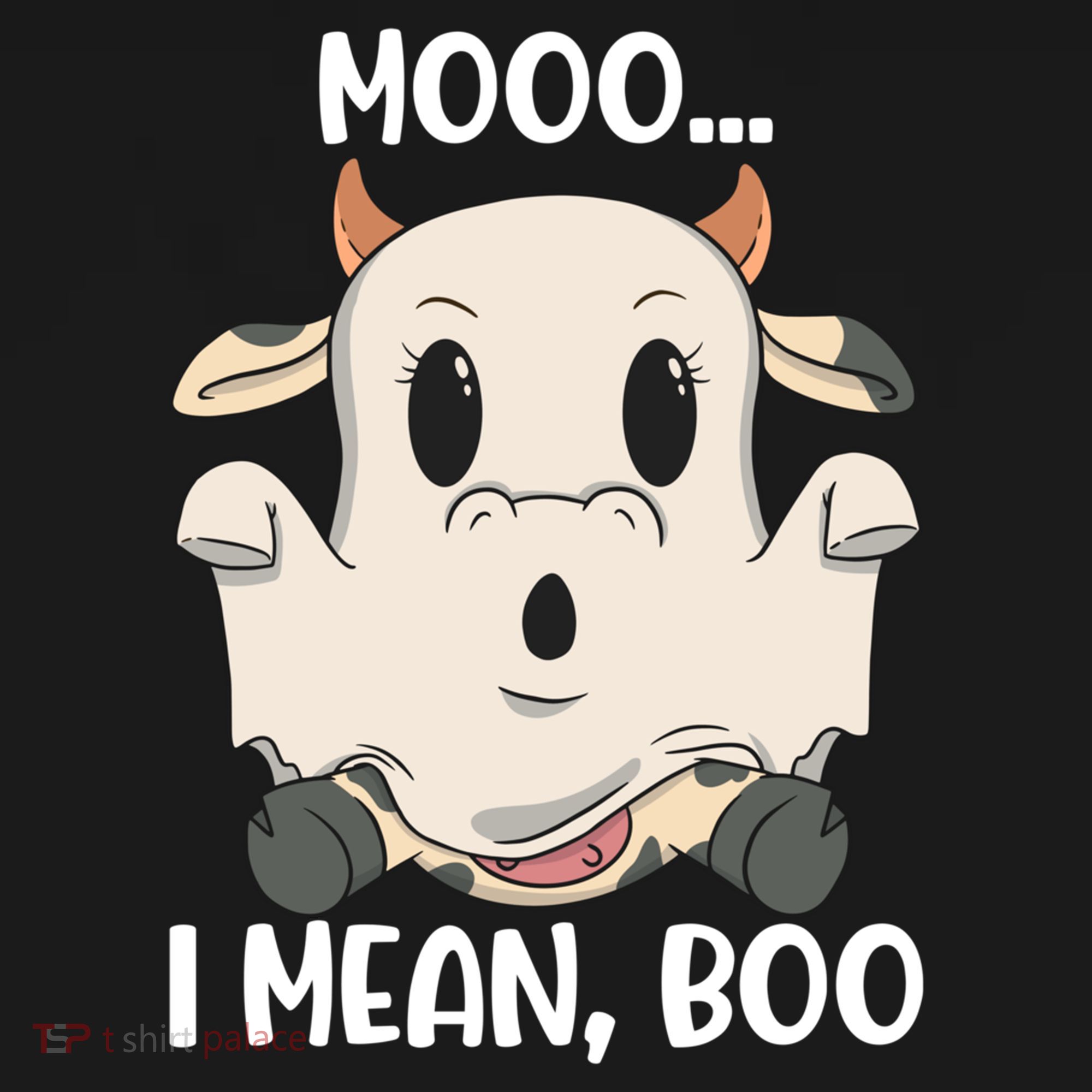 Ghost Cow Moo I Mean Boo Costume Halloween Gift Backpack