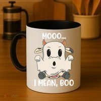 Ghost Cow Moo I Mean Boo Costume Halloween Gift Coffee Mug thumb 4