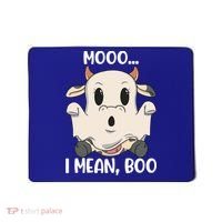 Ghost Cow Moo I Mean Boo Costume Halloween Gift Mousepad thumb 0