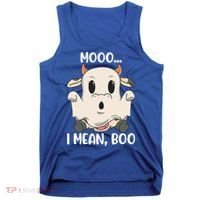 Ghost Cow Moo I Mean Boo Costume Halloween Gift Tank Top thumb 0