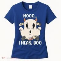 Ghost Cow Moo I Mean Boo Costume Halloween Gift Women's T-Shirt thumb 0