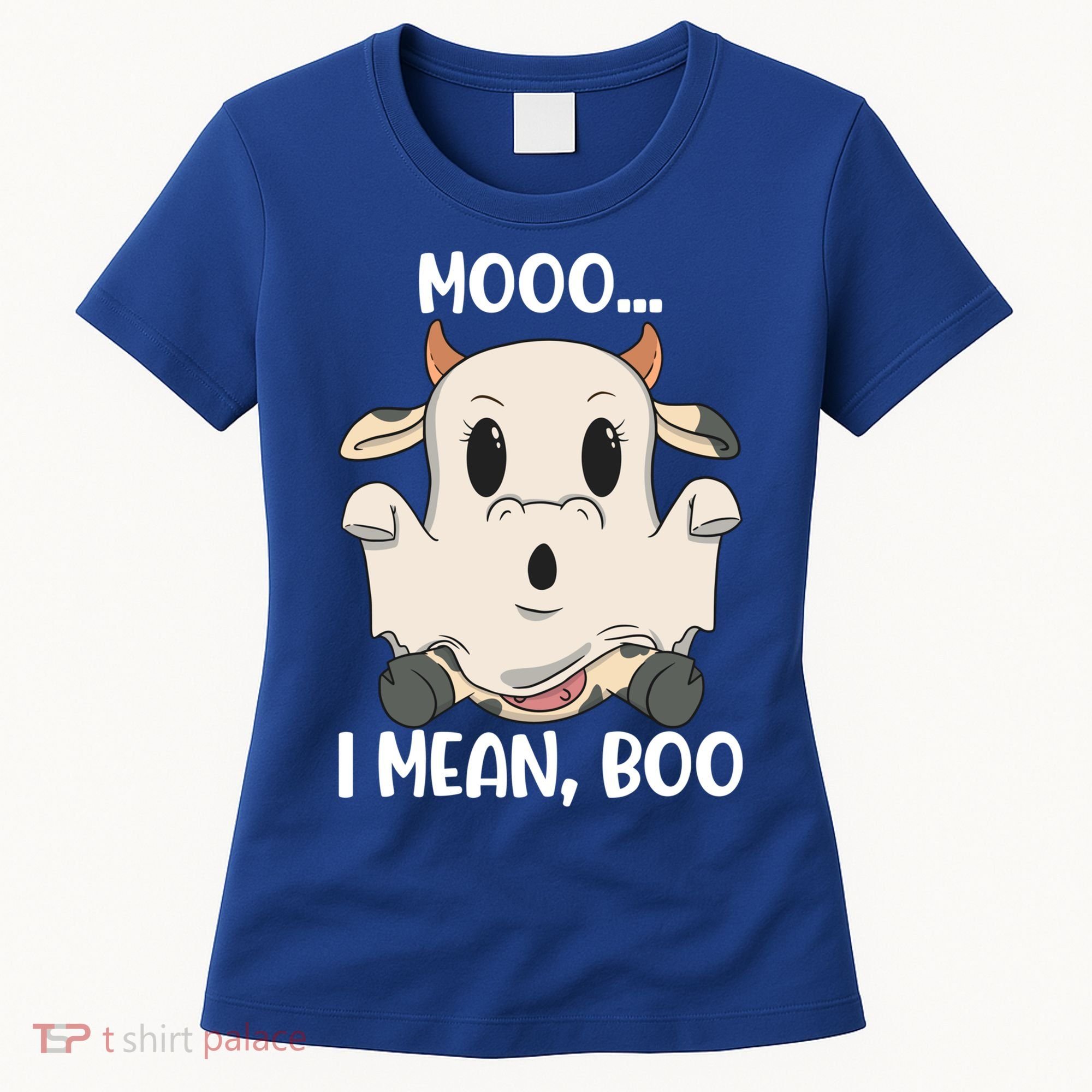 Ghost Cow Moo I Mean Boo Costume Halloween Gift Women's T-Shirt