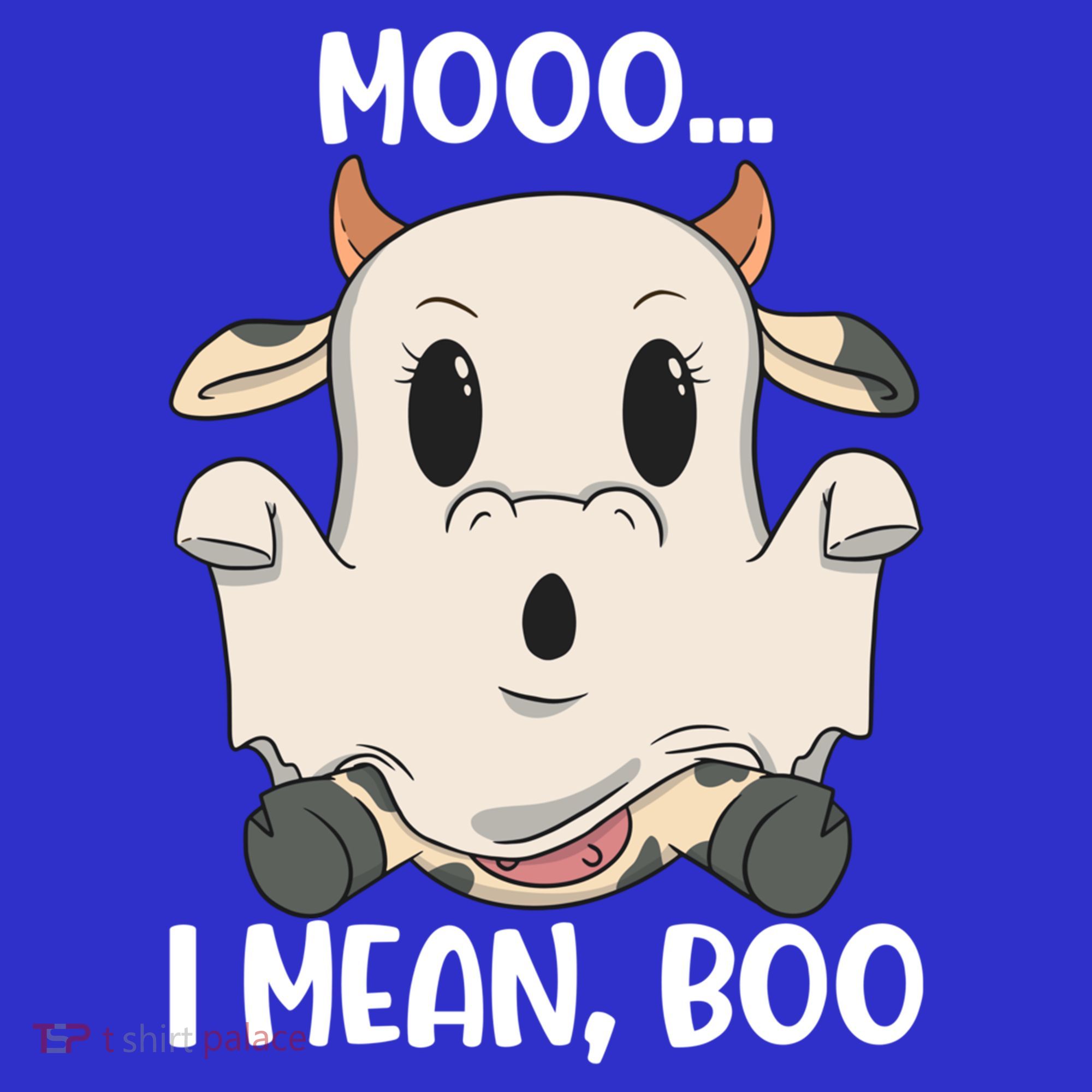 Ghost Cow Moo I Mean Boo Costume Halloween Gift Women's T-Shirt