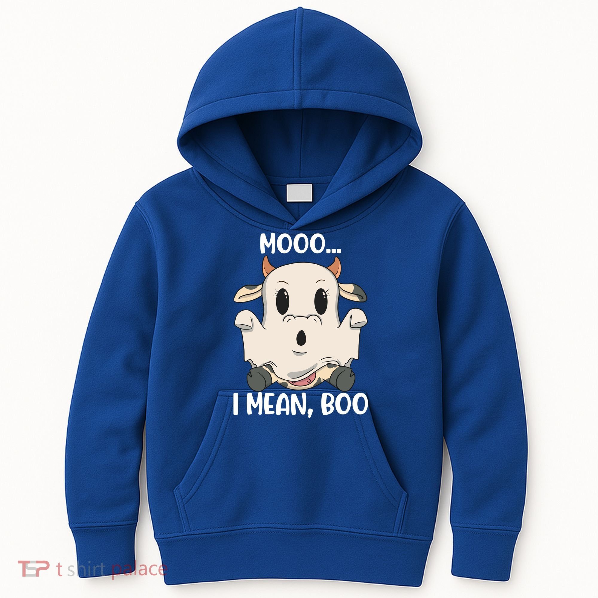 Ghost Cow Moo I Mean Boo Costume Halloween Gift Kids Hoodie