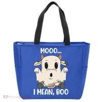 Ghost Cow Moo I Mean Boo Costume Halloween Gift Tote Bag thumb 0