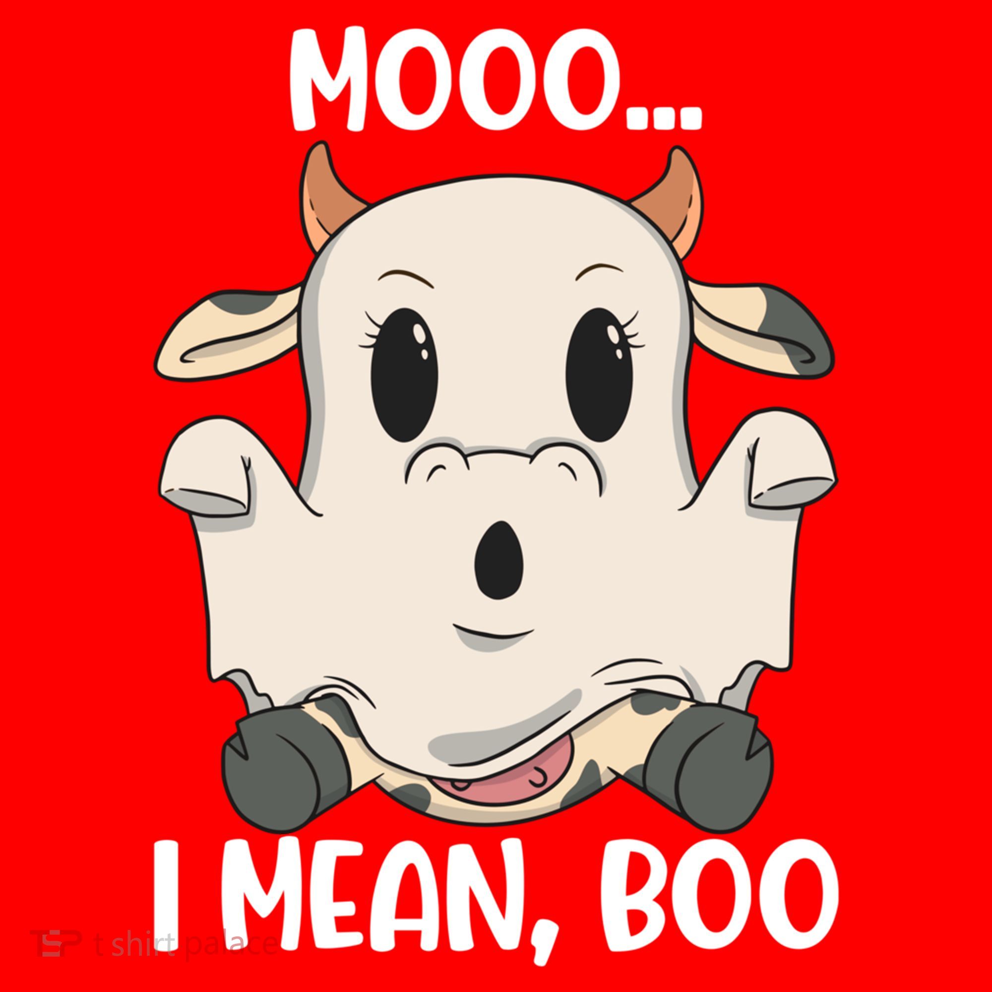 Ghost Cow Moo I Mean Boo Costume Halloween Gift Santa Hat