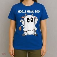 Ghost Cow Moo I Mean Boo Funny Halloween Cow Boo Meaningful Gift T-Shirt thumb 4