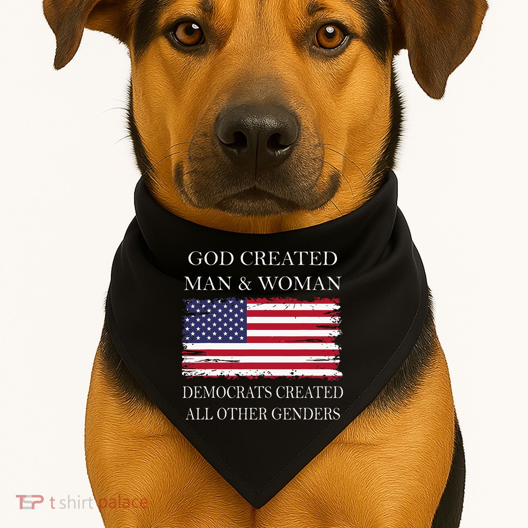 God Created Man & Woman Democrats Created All Other Genders USA-Made Doggie Bandana