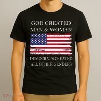 God Created Man & Woman Democrats Created All Other Genders T-Shirt thumb 3