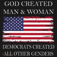 God Created Man & Woman Democrats Created All Other Genders Coaster thumb 2