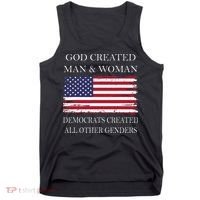 God Created Man & Woman Democrats Created All Other Genders Tank Top thumb 0