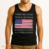 God Created Man & Woman Democrats Created All Other Genders Tank Top thumb 3